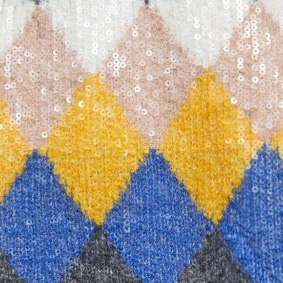 Zara Glittery Diamond Argyle Sweater - Picture 6 of 12